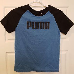 Puma Boy's Blue Black PUMA Short-Sleeve T-shirt - Size: Medium or 7/8